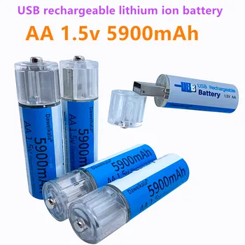 2023 Нова USB AA 1.5V батерия 5900mAh USB акумулаторна литиево-йонна батерия AA 1.5V батерия за дистанционно управление Toy light Batery