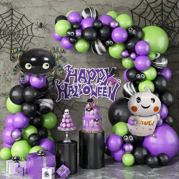 2023 Ново пристигане Хелоуин тема 91Pcs латекс балон венец арка комплект за Хелоуин парти декорация