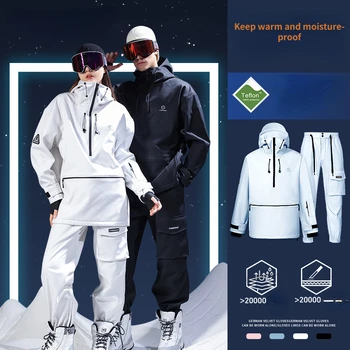 2023 Ски костюм Комплект зимно снежно поле 3L Ветроупорно, водоустойчиво, руно, топло дамско палто