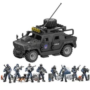 2024 Втората световна война Втората световна война Военни войници SWAT броня превозно средство персонал превозвач модел строителни блокове тухли детски играчки