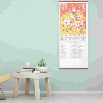2024 Зодиакален стенен календар Висящият месечен украсяват акцент декоративна традиционна хартия годишно