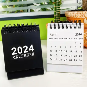 2024 Мини английски настолен календар 12 месеца януари до декември 2024 г. Домашен офис училище месечен график планировчик Постоянен работен календар