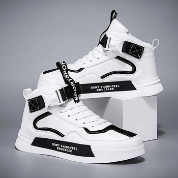 2024 Нови обувки за бягане Мъжки обувки Меси Висок връх Удобни спортни маратонки на открито Бели обувки за скейтборд Chaussure Homme