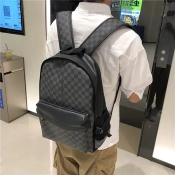 2030 Модна раница мъжка раница за пътуване mochilas училище мъжки PU кожа бизнес чанта голям лаптоп пазаруване пътна чанта