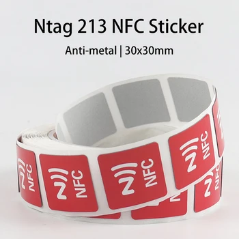 20pcs NFC стикери NTAG213 NFC тагове 30x30mm NFC стикери Tag работи с TagMo (Android) и Placiibo (iOS) Всички NFC приложения
