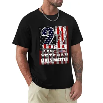 22 A Day Животът на ветераните има значение #PTSDAwareness Затруднена реколта тениска плюс размер тениски лято топ мъжки дрехи