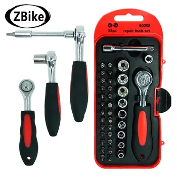 23/38PCS Комплект ключове за въртящ момент за велосипеди с двойна посока Bike Allen Key Tool Socket Spanner Pro Комплект инструменти за ремонт на мотоциклети