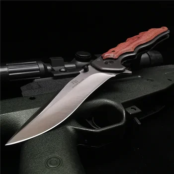 23CM (9') 58HRC сгъваем нож за рязане на тръби джобни ножове 8CR15Mov острие дърво дръжка къмпинг лов оцеляване открит ножове инструмент