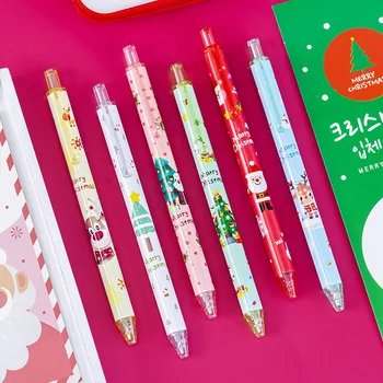 24pcs Прекрасна Коледа писане писалки студенти пластмасови химикалки сладък гел писалки награда подаръци