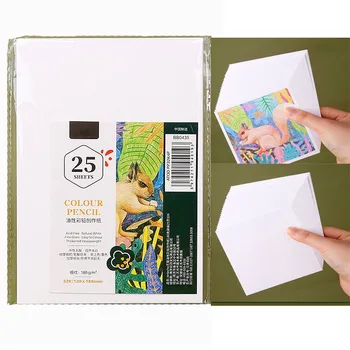 25 листа маслена водоразтворима цветна хартия за боядисване с олово Празна хартия за рисуване с фина линия за създаване на художествена скица на студентите