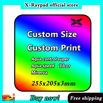 255x205x3mm Персонализиран xraypad aqua control super / Thor / Aqua speed / Minerva X-raypad Gaming Mouse Pads with free stitched edge