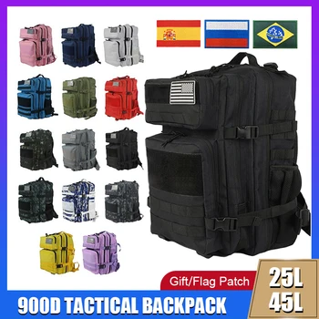25L 45L 3P Военна тактическа раница за жени Мъж Къмпинг Лов Найлонови чанти Открит трекинг Катерене Pack Раници Mochila