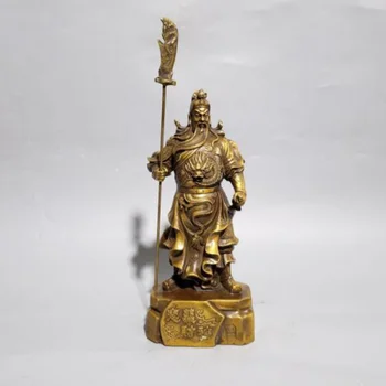 28 см Китайски месинг Guan Yu воин статуя бронз Guan Yu статуя скулптура