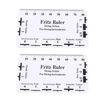 2pcs Gauge Luthier Professional Universal Height Data Caliper String Action Ruler Guitar Bass Accurate Portable PVC Instrument