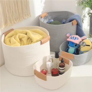 2pcs/set Nordic StyleГолям капацитет плетене кошница за пране водоустойчив сгъваема кофа за съхранение на дрехи играчки преносим