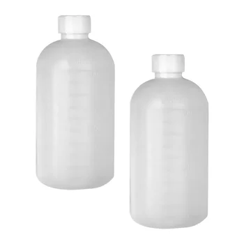 2pcs пластмасови градуирани бутилки за реактиви 500ml запечатване бутилки реагент контейнер