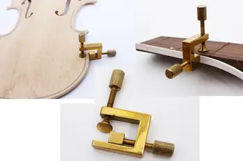 2pcs ремонт цигулка пукнатини счупени цигулка скоби лепило китара вземане инструмент месинг