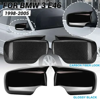 2X Капачка за капак на огледалото за обратно виждане Carbon Fiber / Black За BMW E46 E39 4door 325i 330i 525i 530i 540i 1998 1999 2000 2001 2002-2005