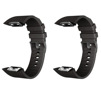 2X силиконова каишка за часовник за Samsung Galaxy Gear Fit2 Pro Watch Band за Samsung Gear Fit 2 SM-R360-Black
