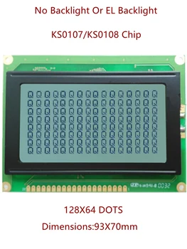 3.3V 5V LCD сив 128X64 93X70 отразяващ FSTN EL или без подсветка MTG-12864A KS0108 / KS0107 12864A VBG12864A