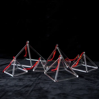  3-9inch набор от ясна кварцова кристална пееща пирамида