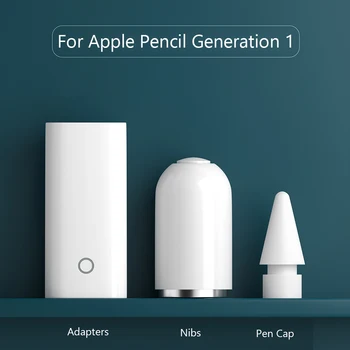 3-в-1 магнитна капачка за молив Комплекти за накрайници за зареждане на адаптер за зареждане Plug and Play Вграден интелигентен чип лек за Apple Pencil 1