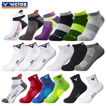 3 чифта чорапи мъже Виктор бадминтон чорапи спортен чорап памук къс тенис спортни удебелени кърпа дъното тръба чорапи