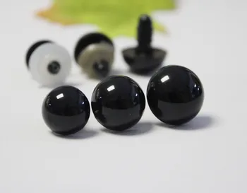  30pcs / партида 14mm-28mm / 30mm / 40mm / 50mm висококачествено ярко черно кръгло играчка очи --size опция