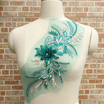 3D цветя дантелени тъкани апликация бродерия шиене на лепенки за сватба / вечерна рокля дрехи лепенки Scrapbooking