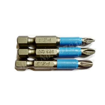 3Pcs/Lot 50mm дължина PZ1 PZ2 PZ3 Pozi отвертка бита инструменти комплект комплект против приплъзване 1/4 шестнадесетичен джолан аксесоари за електроинструменти без хлъзгане