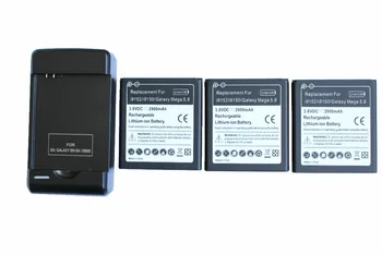 3x 2900mAh B650AC / E B600BE / C Резервна батерия + USB зарядно за стена за Samsung Galaxy Mega 5.8 I9150 I9152 I9508 I959 I9502