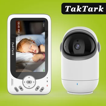 4.3 инчов безжичен видео бебешки монитор с дистанционно панорама наклон камера двупосочен домофон автоматично нощно виждане деца сигурност наблюдение