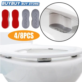 4/8PCS Подложка за защита на бронята на тоалетната седалка Аксесоари за баня Буфер Удароустойчиви резервни брони Силно лепило тоалетна седалка