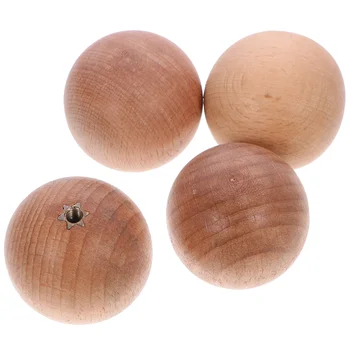 4 бр. Дървени копчета за шкафове Дървени копчета за скрин Дървени копчета за чекмеджета за топки Дървена топка за занаяти