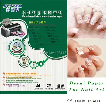 (40pcs/lot) Използване на водна пързалка Decal хартия за печат у дома / Main нокти изкуство стикер пазар (CE, RoHS, REACH)