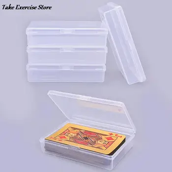  4pcs 10 * 7cm Прозрачни пластмасови кутии за карти за игра контейнер PP съхранение случай опаковане покер игра карта кутия за настолни игри