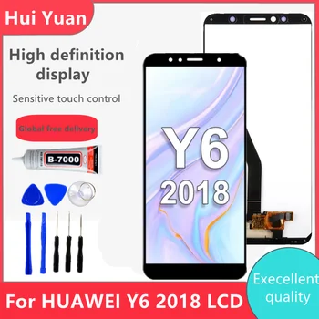 5.7'' За Huawei Y6 2018 LCD дисплей сензорен екран дигитайзер за Huawei Y6 Prime 2018 LCD ATU L11 L21 L22 LX1 LX3 L31 L42 екран