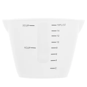 500ml Силиконова мерителна чаша с мащаб Ясна измервателна кана Бисквити Готварска печка Измерване Кухненски измервателен инструмент за смесване