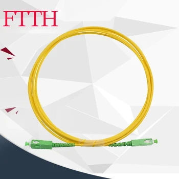50Pcs 1 / 2 / 3m оптичен кабел SC / APC-SC / APC Singlemode G652D 9 / 125 оптичен кабел симплекс 3.0mm жълто LSZH яке