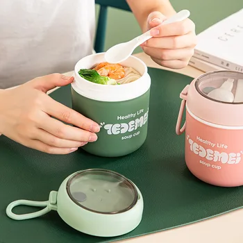 510ml термос кутия за обяд с лъжица за деца деца училище BPA безплатно непропускливи мини супа гореща храна колба контейнер