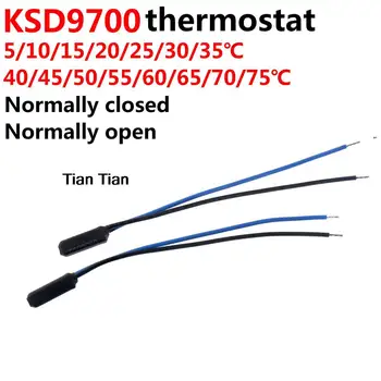 5PCS KSD9700 постоянен температурен превключвател 5A / 250V нормално затворен / отворен термостат 45 50 55 60-100 градуса биметален диск термичен