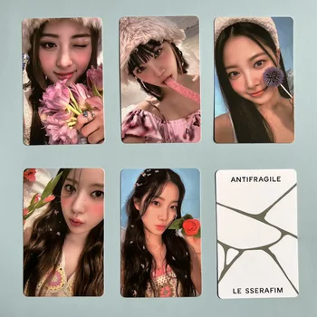 5Pcs/Set Kpop Idol LE SSERAFIM Lomo Cards Photocards Нов албум ANTIFRAGILE печат карта плакат стикер група фенове подаръци колекция
