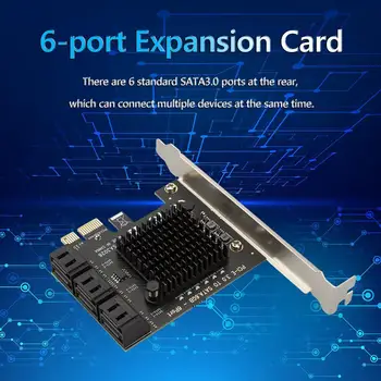 6 Gbps SATA PCIe адаптер 6 стандартни порта SATA III към PCI Express x1 контролер борда разширителна карта поддръжка x4 x8 x16