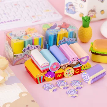 6 Piece / Box Lytwtw's Cartoon Cute Kawaii Unicorn Rubber Mini Eraser Set For Kids Новост Канцеларски материали Офис училищни пособия