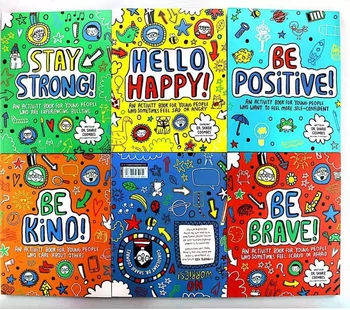 6 тома Hello Happy/Be Brave Positive Kind/No Worries/Stay Strong Детска игра за емоционално управление Книга с картинки на английски език