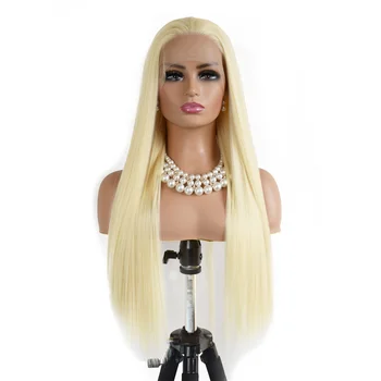 613 Блондинка цвят вълнообразни прави перуки за жени висока температура влакна синтетична дантела фронт перука черен къдрава коса перуки косплей