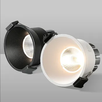  6pcs / Lot Висококачествени кръгли вдлъбнати димируеми LED лунички 10W COB LED таванна лампа Спот светлини AC110-220V Вътрешно осветление