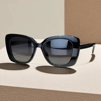 A080 Висококачествена дъска Ретро модни слънчеви очила Жени Луксозна марка CatEye Поляризирани слънчеви очила Мъжки пънк очила Gafas Mujer 안경테