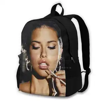 Adrianna Lima 80's School Bags For Teenage Girls Laptop Travel Bags Adriana Lima Ia Secret Model Fashion Beauty Lipstick Makeuo