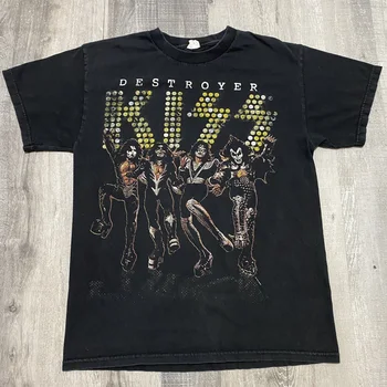 Alstyle облекло KISS разрушител Черно Gene Simmons Band Tee мъжка тениска